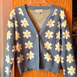 Willow & Wind Blue Daisy Cardigan Sweater